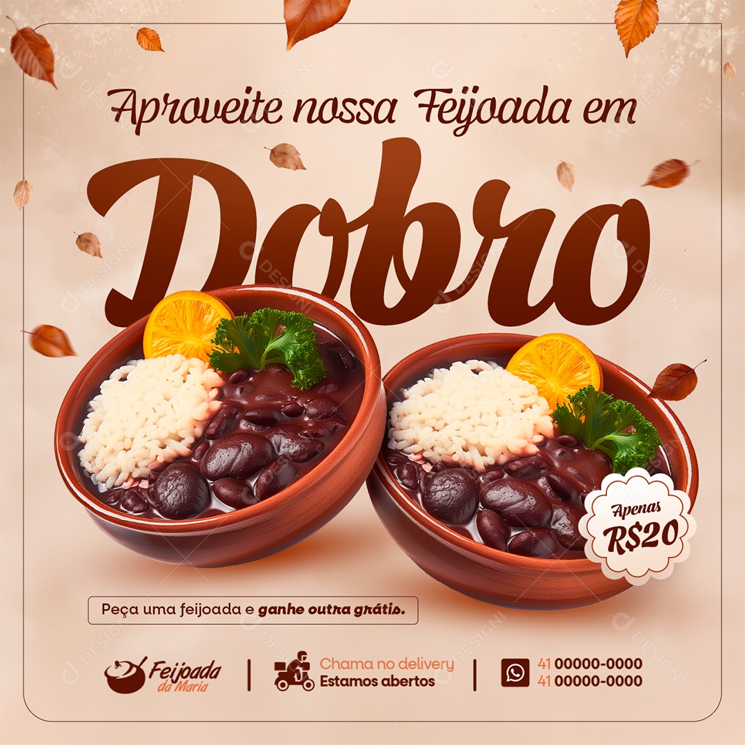Feijoada em Dobro Social Media PSD Editável