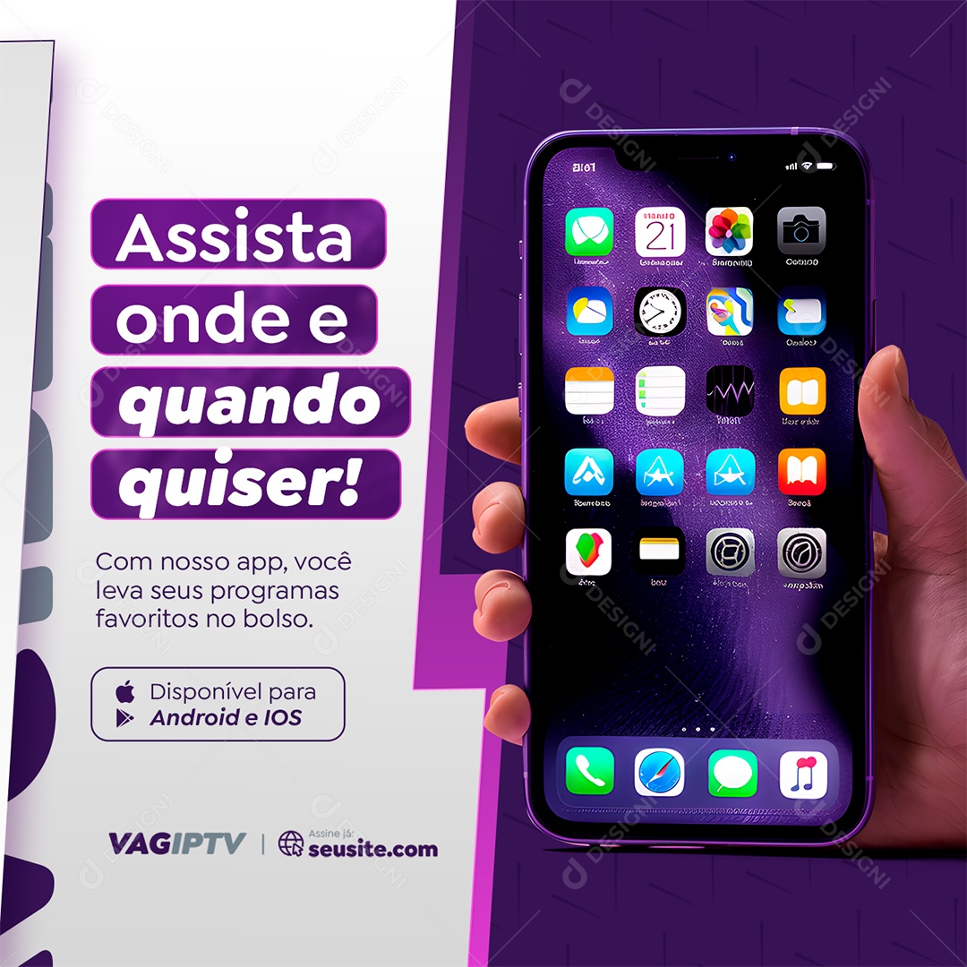 IPTV Assista Onde a Quando Quiser Social Media PSD Editável