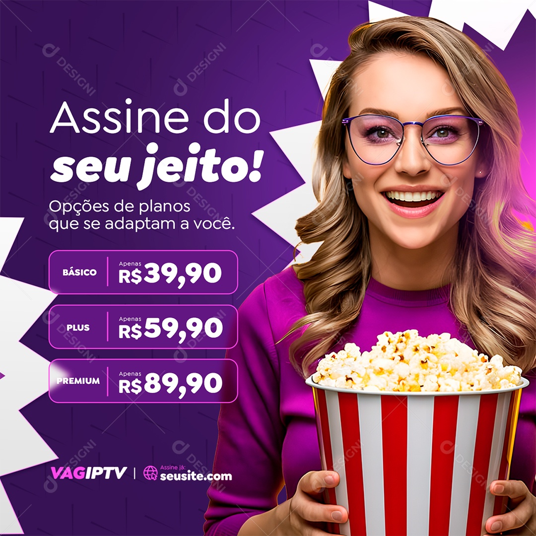 IPTV Assine do Seu Jeito Social Media PSD Editável