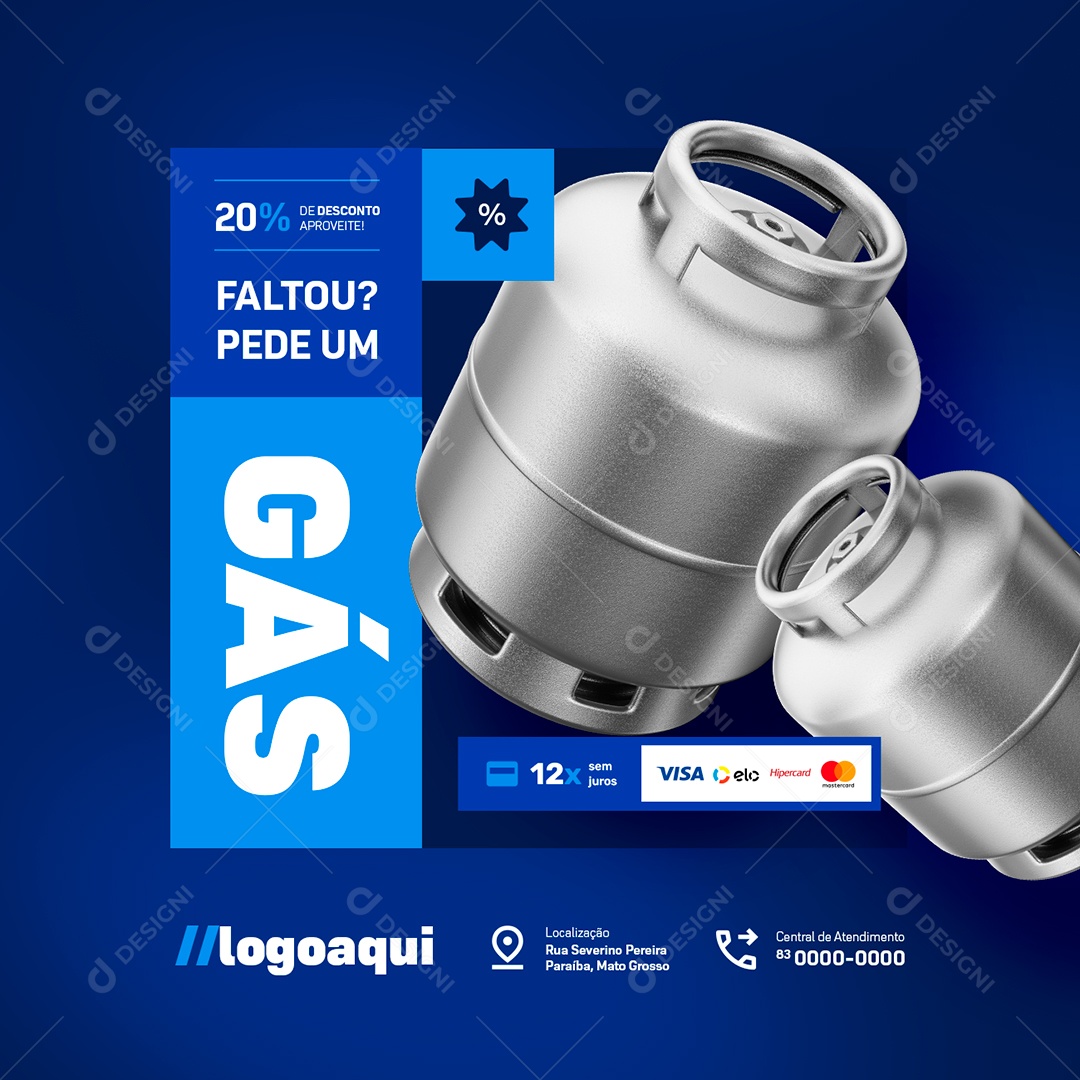 Distribuidora de Gás e Água Faltou Pede um Gás Social Media PSD Editável