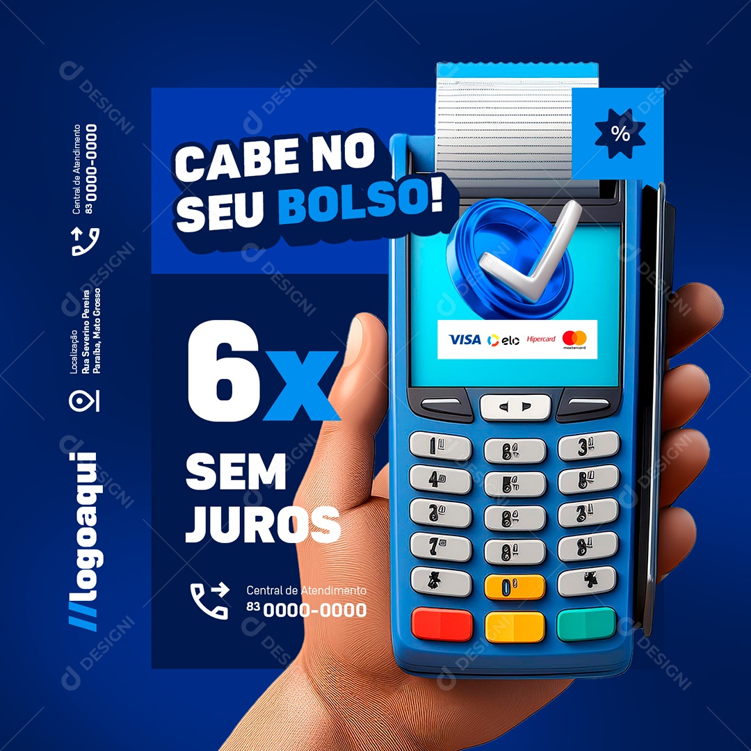 Distribuidora de Gás e Água Cabe no Bolso Social Media PSD Editável