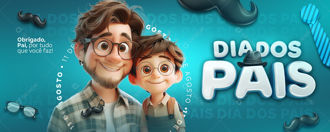 Carrossel Feliz Dia dos Pais Social Media PSD Editável