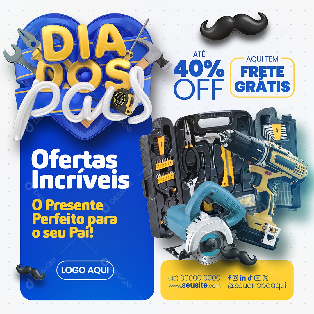Ofertas Incríveis Dia dos Pais Social Media PSD Editável