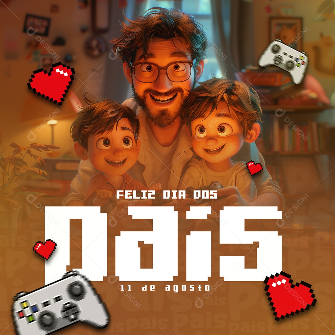 Feliz Dia dos Pais 11 de Agosto Social Media PSD Editável