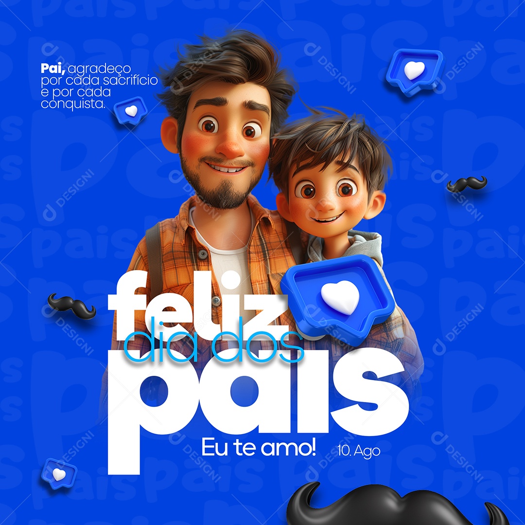 Feliz Dia dos Pais Social Media PSD Editável