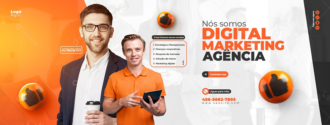 Banner Nós Somos Criativos Digital Marketing Agência Social Media PSD Editável