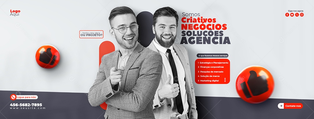 Banner Somos Criativos Tenha uma Ideia ou Projetos Social Media PSD Editável