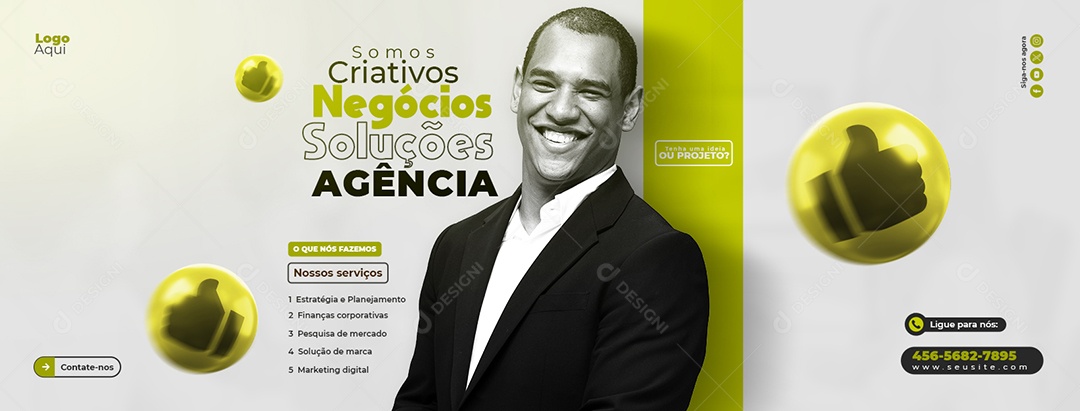 Banner Somos Criativos Agência Negócios Soluções Social Media PSD Editável