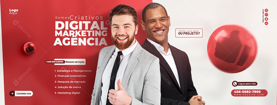 Banner Somos Criativos Marketing Digital Social Media PSD Editável