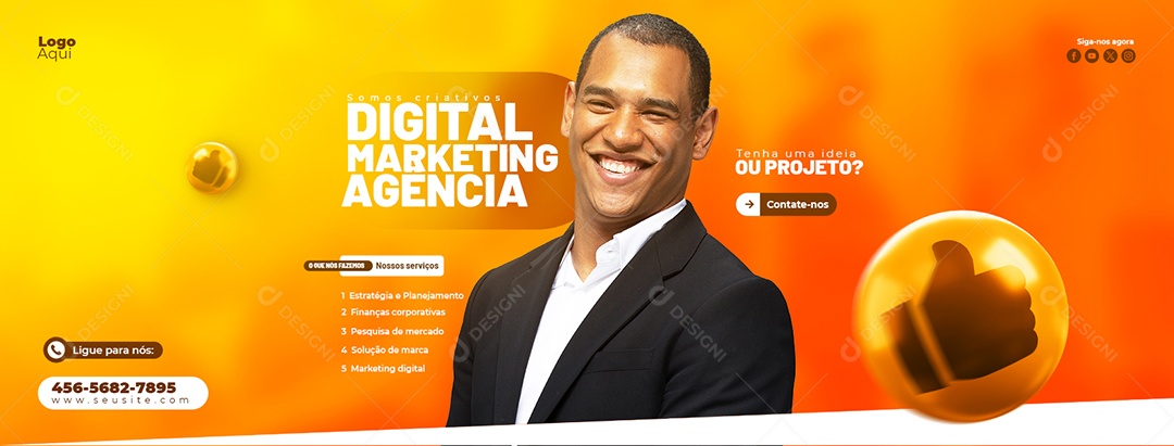 Banner Somos Criativos Digital Marketing Agência Social Media PSD Editável