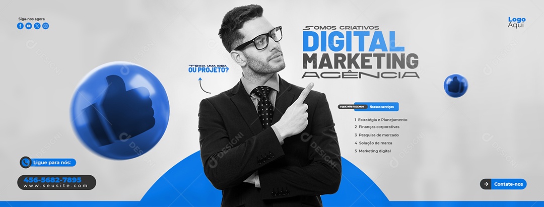 Banner Somos Criativos Marketing Digital Agência Social Media PSD Editável