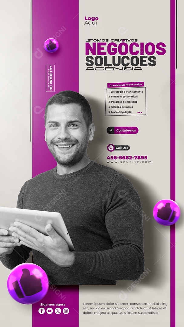 Story Somos Criativos Agência Negócios Soluções Social Media PSD Editável