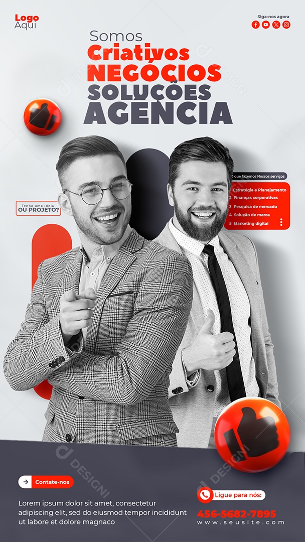 Story Somos Criativos Tenha uma Ideia ou Projetos Social Media PSD Editável