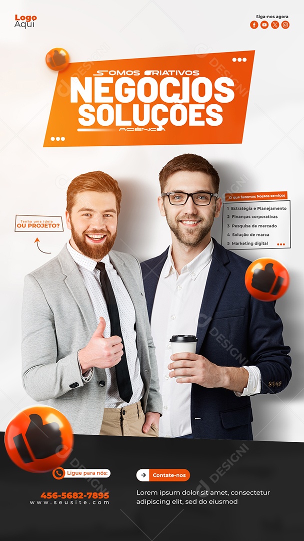 Story Somos Criativos Negócios Soluções Social Media PSD Editável