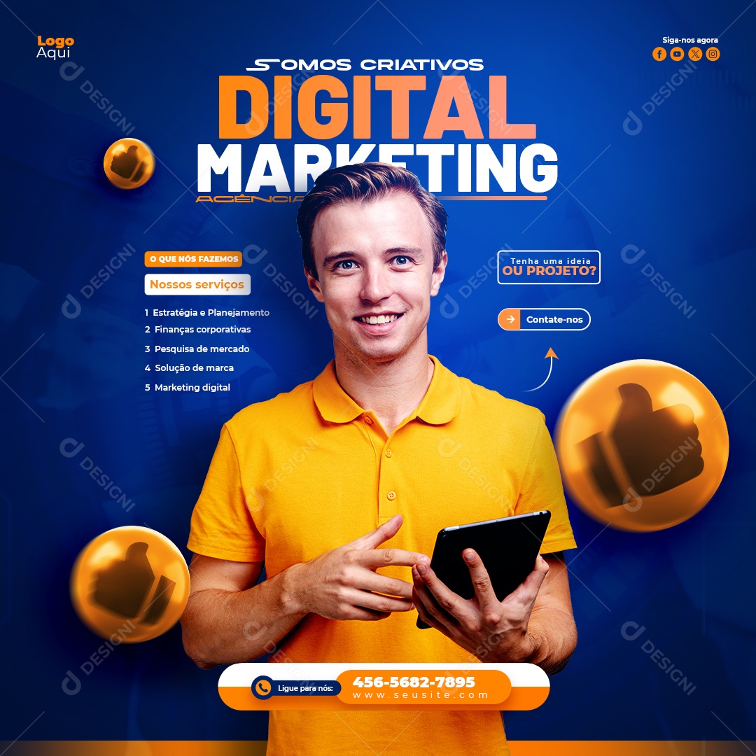 Marketing Digital Estratégias e Planejamentos Social Media PSD Editável