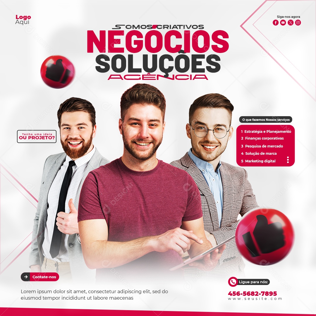 Somos Criativos Agência Negócios Soluções Tenha Ideia Social Media PSD Editável