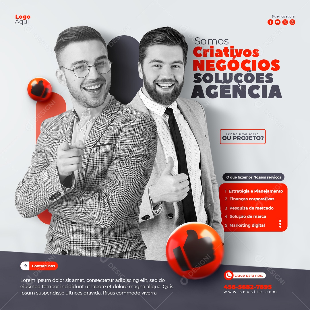 Somos Criativos Tenha uma Ideia ou Projetos Social Media PSD Editável