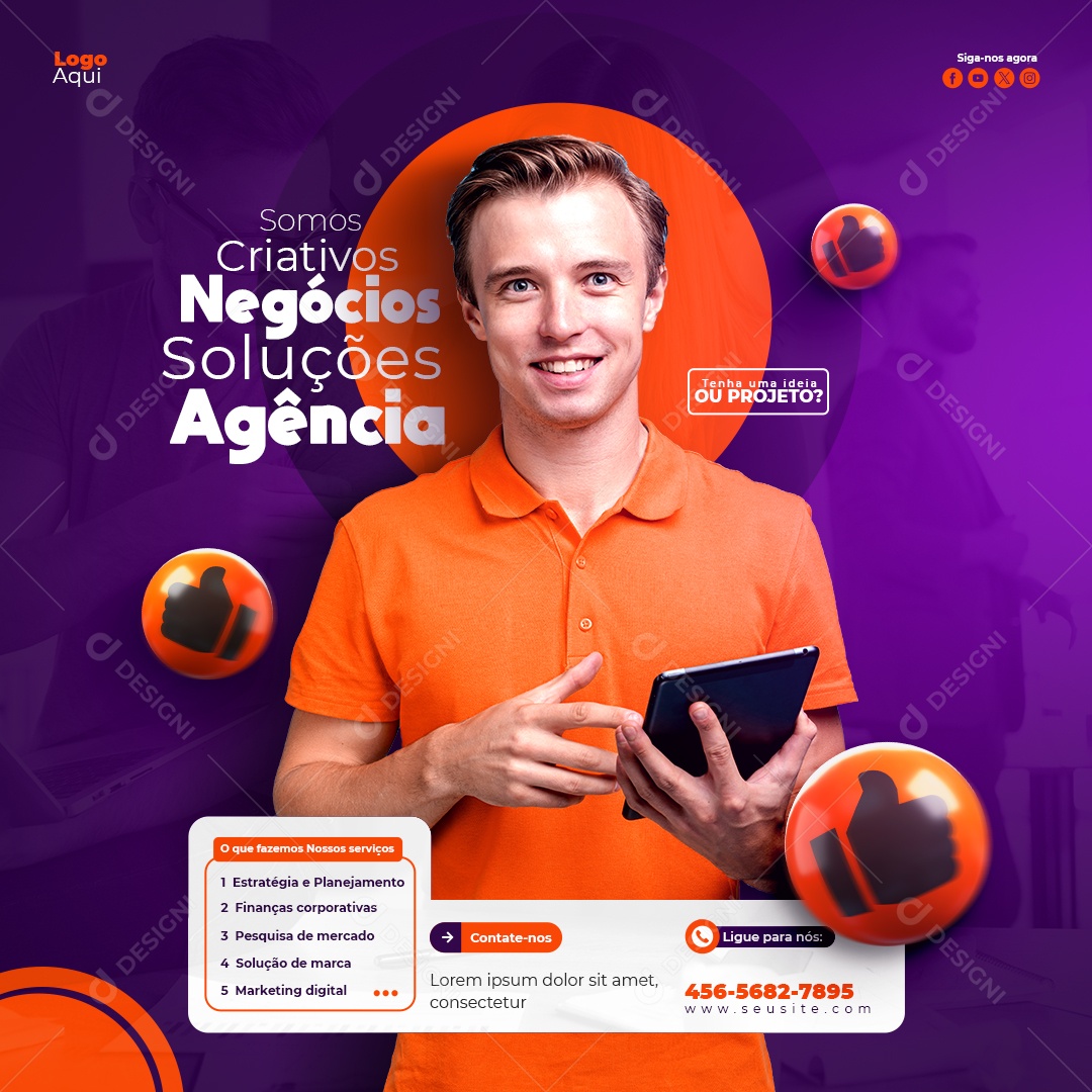Somos Criativos Agência Negócios Soluções Estratégias Social Media PSD Editável