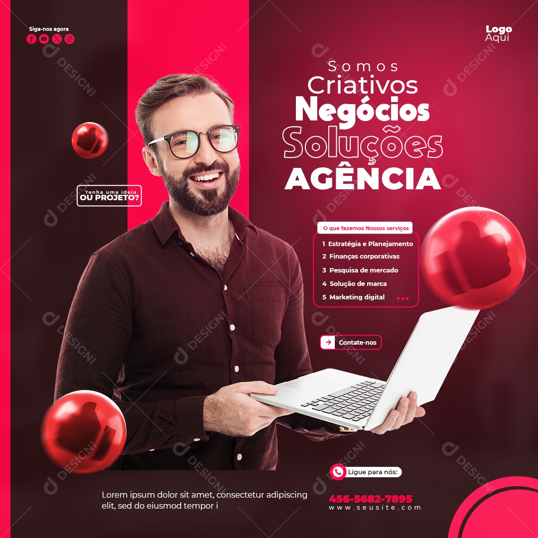 Somos Criativos Negócios Soluções Agência Social Media PSD Editável