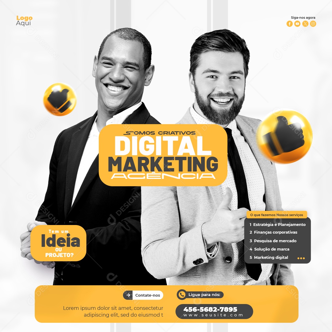 Marketing Digital Tenha Ideia ou Projeto Social Media PSD Editável