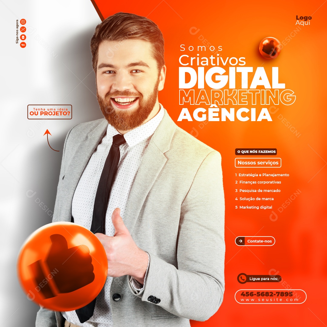 Somos Criativos Agência Marketing Tenha Ideia ou Projeto Social Media PSD Editável