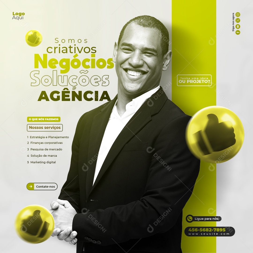 Somos Criativos Agência Negócios Soluções Social Media PSD Editável