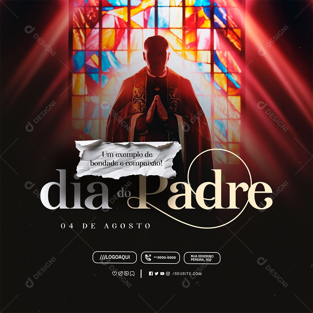 Dia do Padre 4 de Agosto Um Exemplo de Bondade Social Media PSD Editável