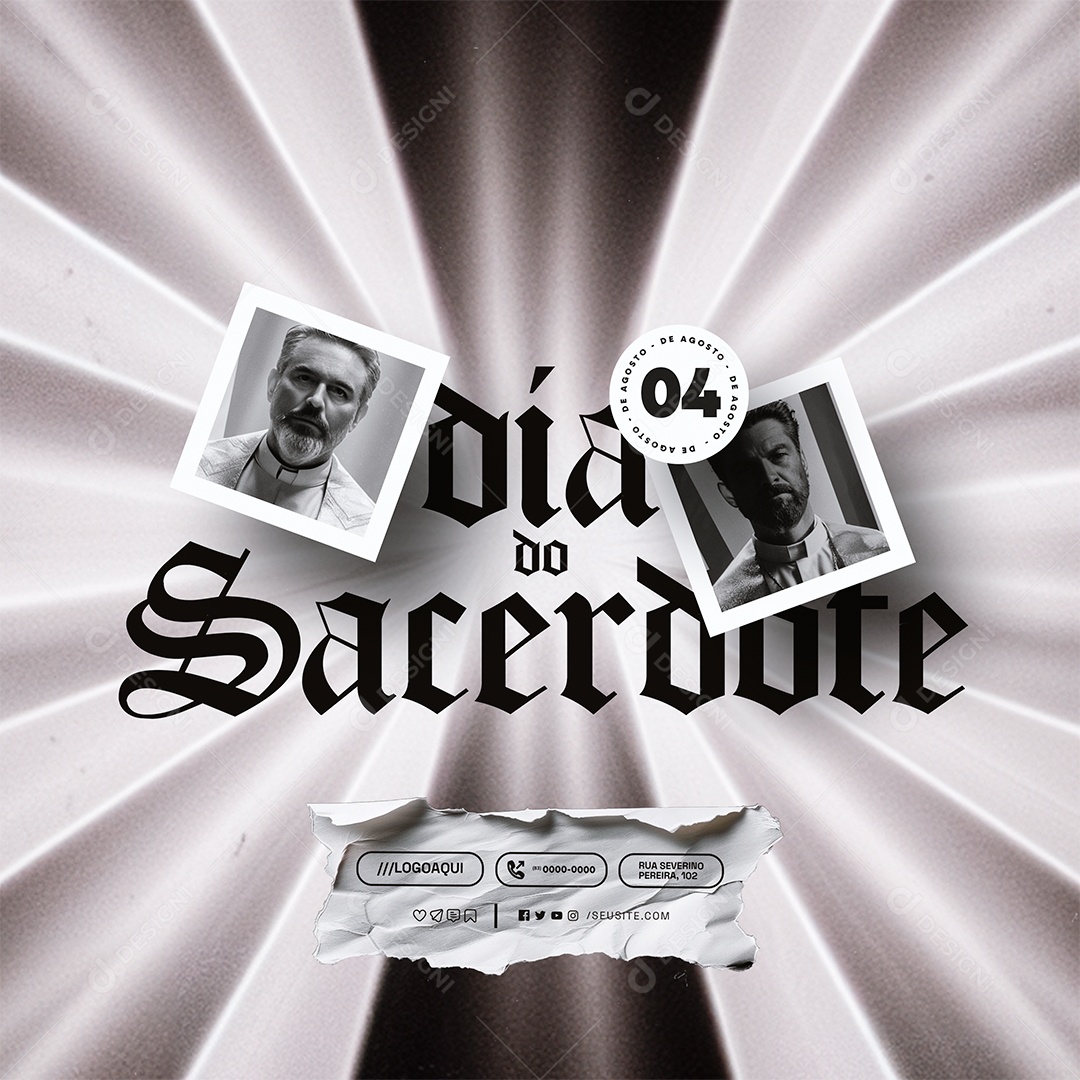 Dia do Sacerdote 04 de Agosto Social Media PSD Editável