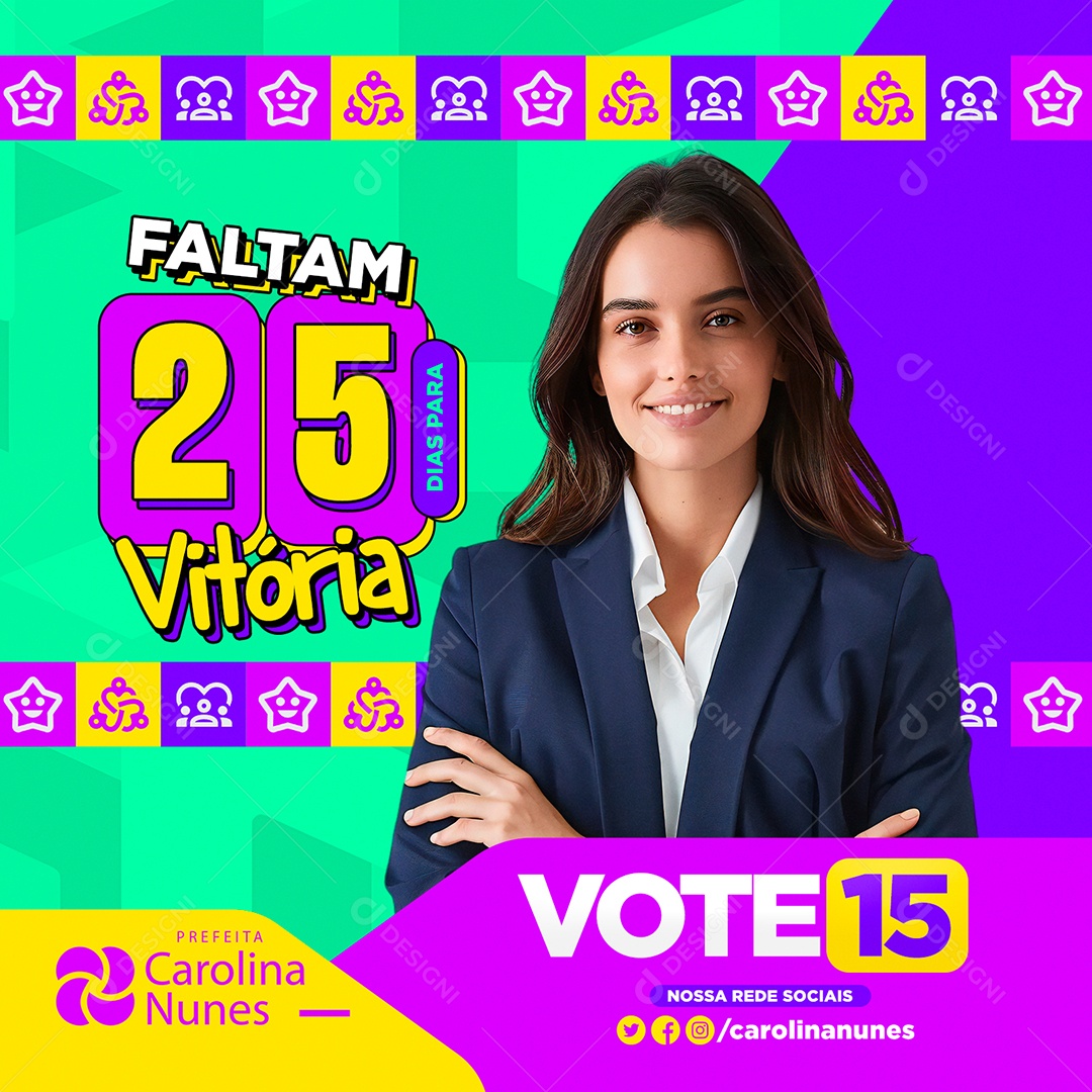 Política Faltam 25 Dias Social Media PSD Editável