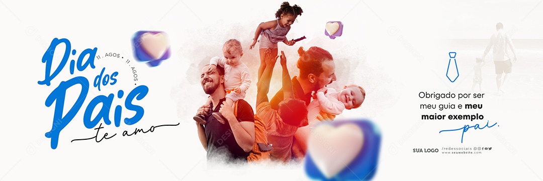 Carrossel Dia Dos Pais 11 de Agosto Obrigado por ser meu Guia Social Media PSD Editável