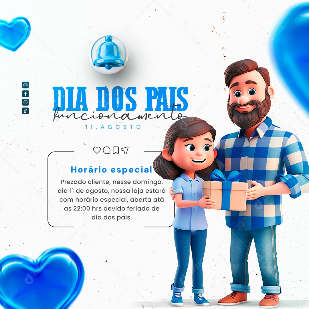 Father's Day August 11th Functioning Social Media Editable PSD