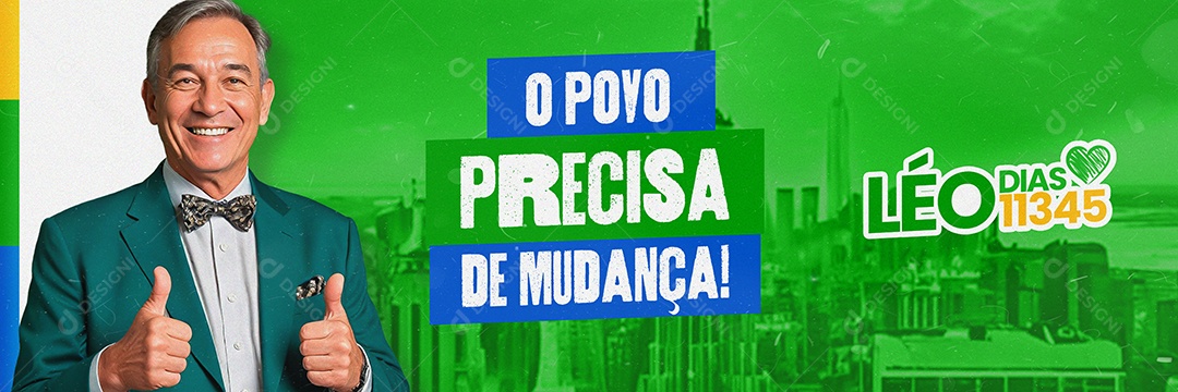 Banner Politica Campanha Eleitoral Prefeito Vereador Social Media PSD Editável