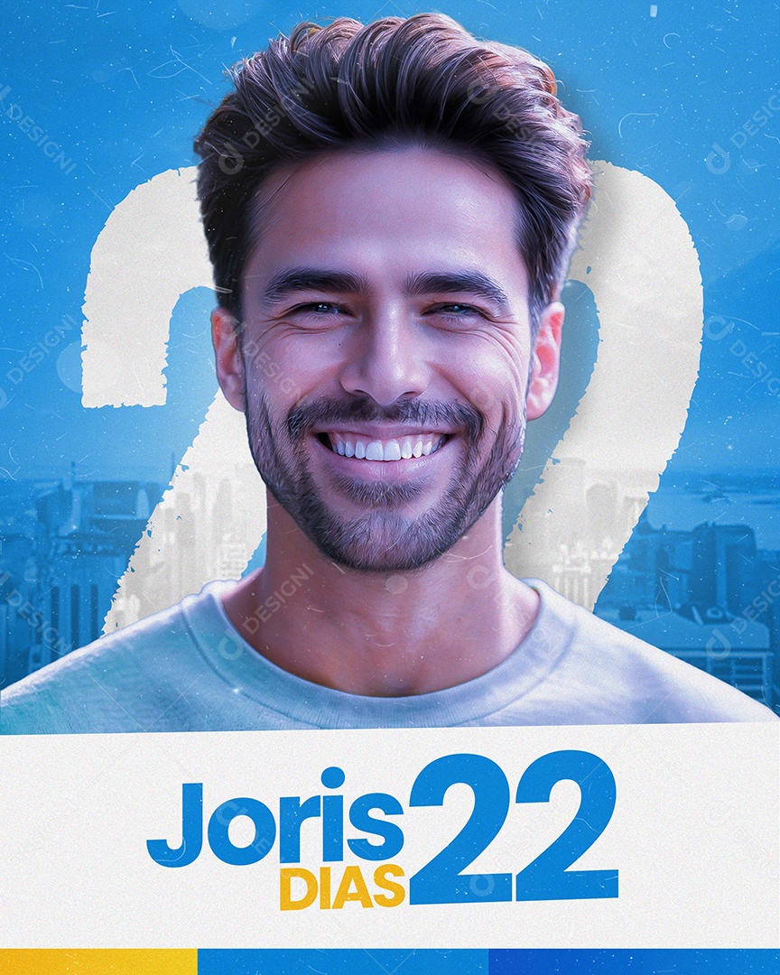 Santinho Politica Campanha Eleitoral Prefeito Vereador Social Media PSD Editável