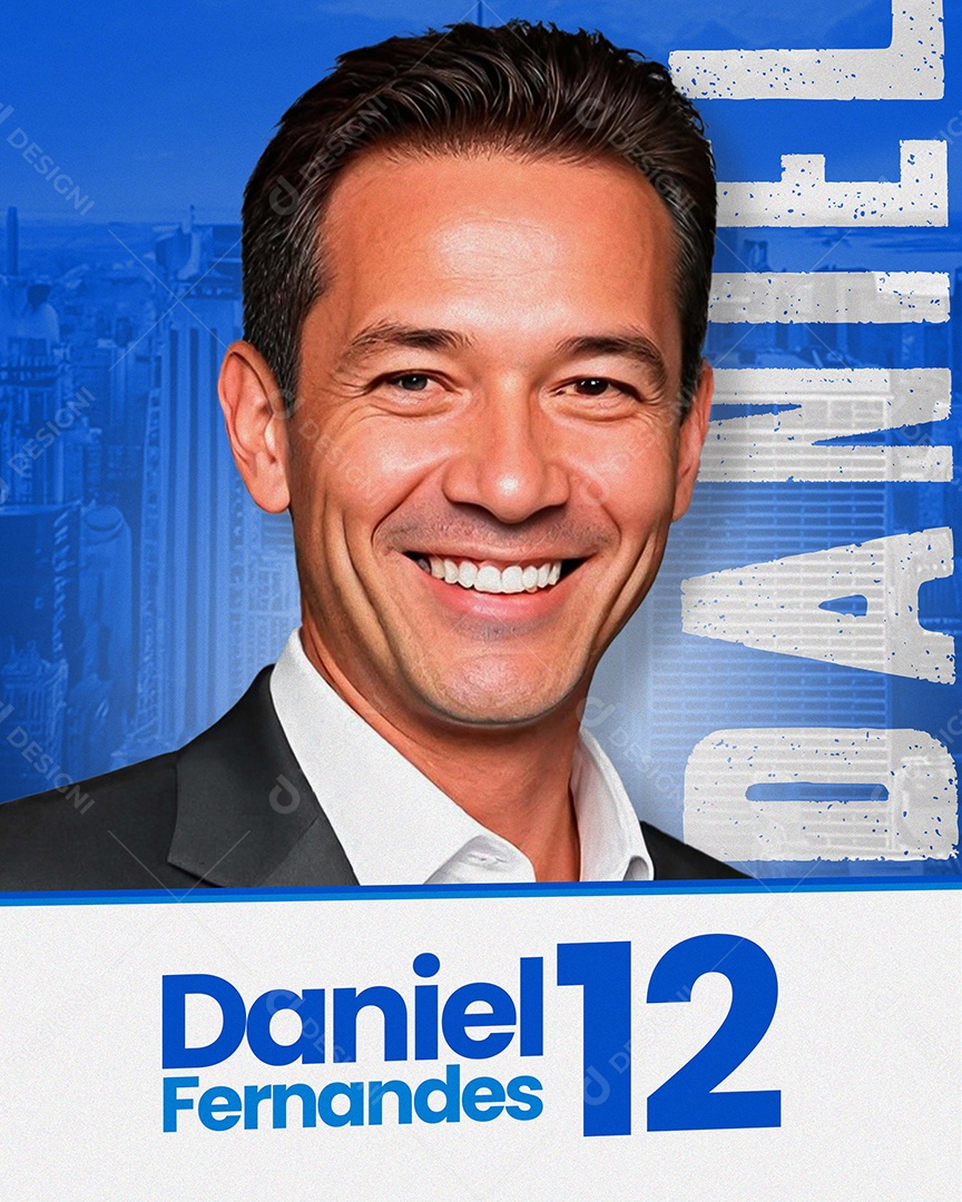 Santinho Politica Campanha Eleitoral Prefeito Vereador Social Media PSD Editável