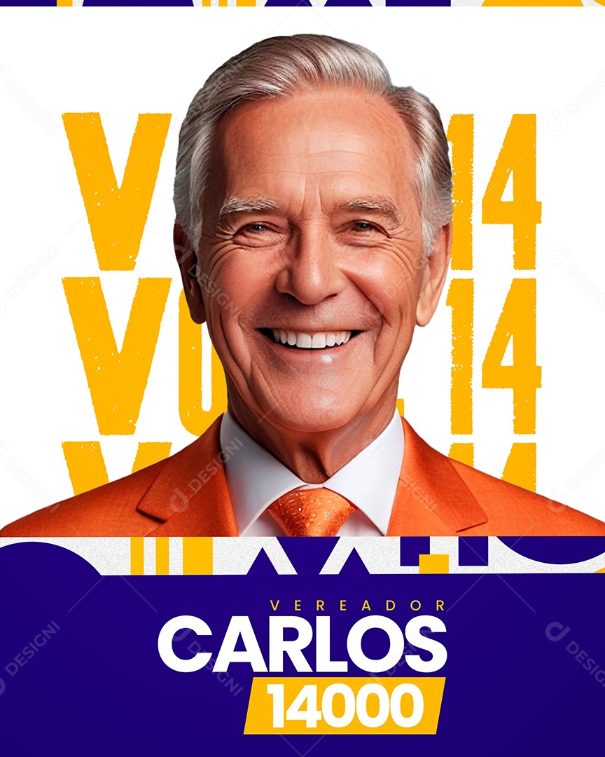 Santinho Politica Campanha Eleitoral Prefeito Vereador Social Media PSD Editável