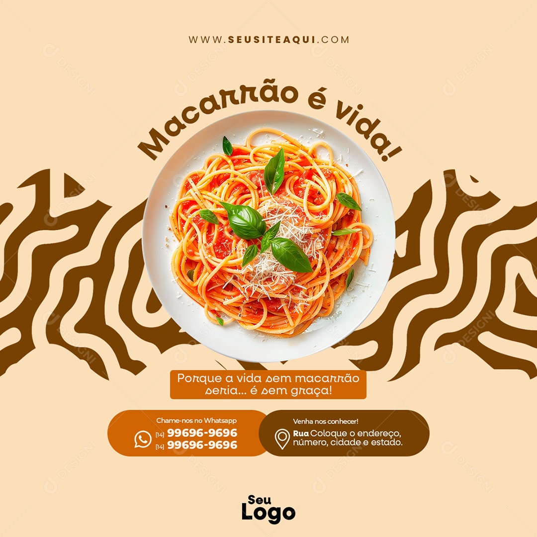 Feed Casa de Massa Macarrão é Vida Social Media PSD Editável
