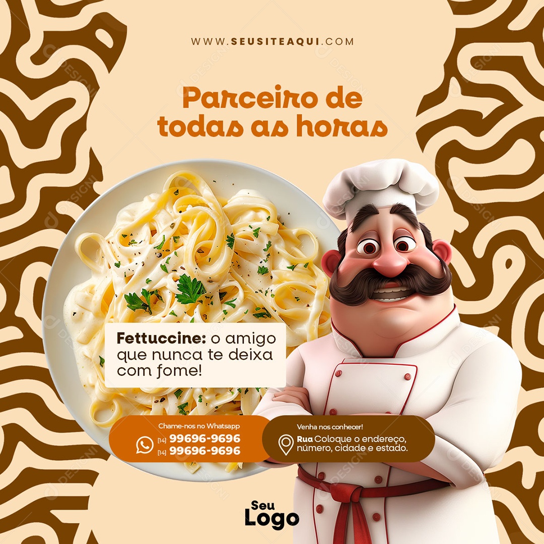 Feed Casa de Massa Parceiro de Todas as Horas Social Media PSD Editável
