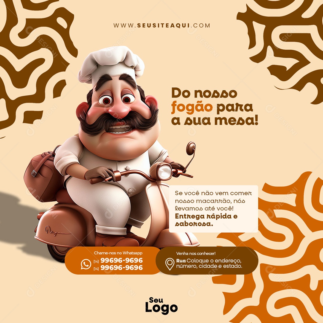 Feed Casa de Massa Do Nosso Fogão Para Sua Mesa Social Media PSD Editável