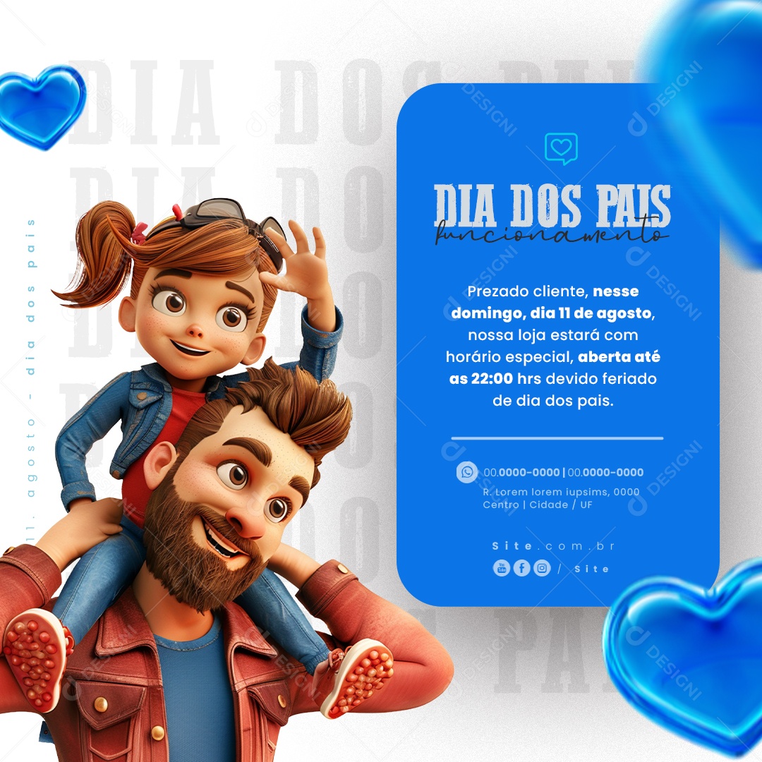 Father's Day August 11th Functioning Social Media Editable PSD