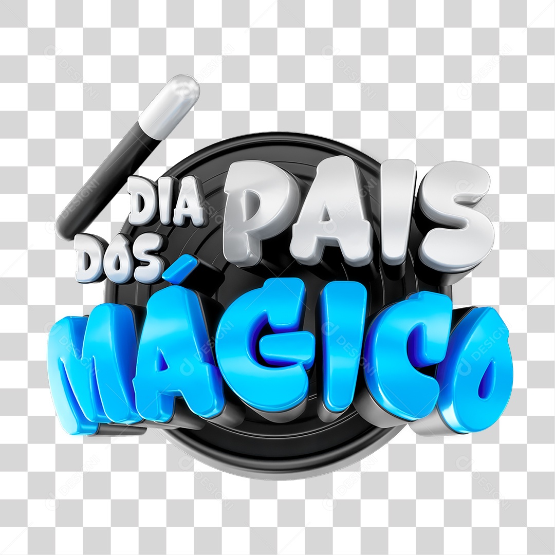 Selo 3D Dia dos Pais Mágico PNG Transparente