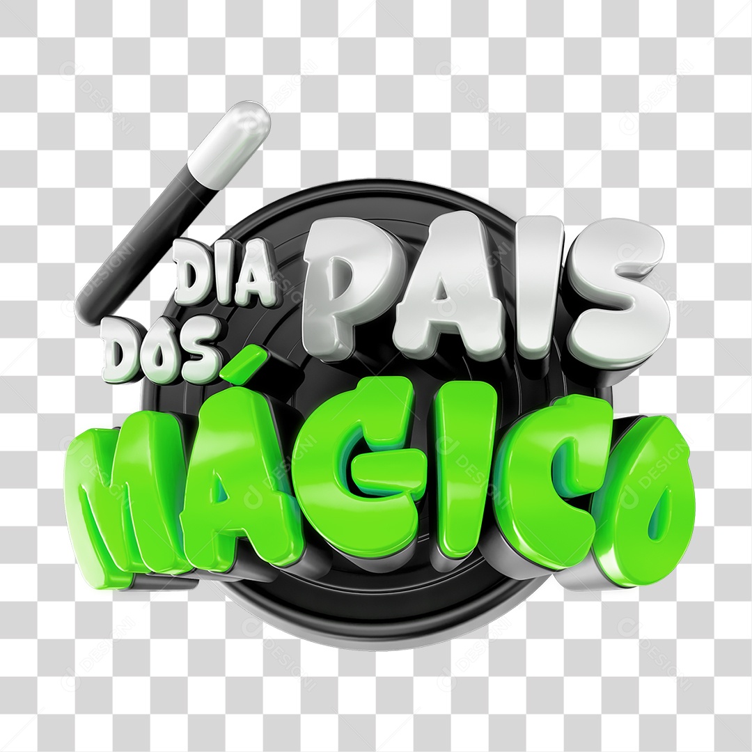 Selo 3D Dia dos Pais Mágico PNG Transparente