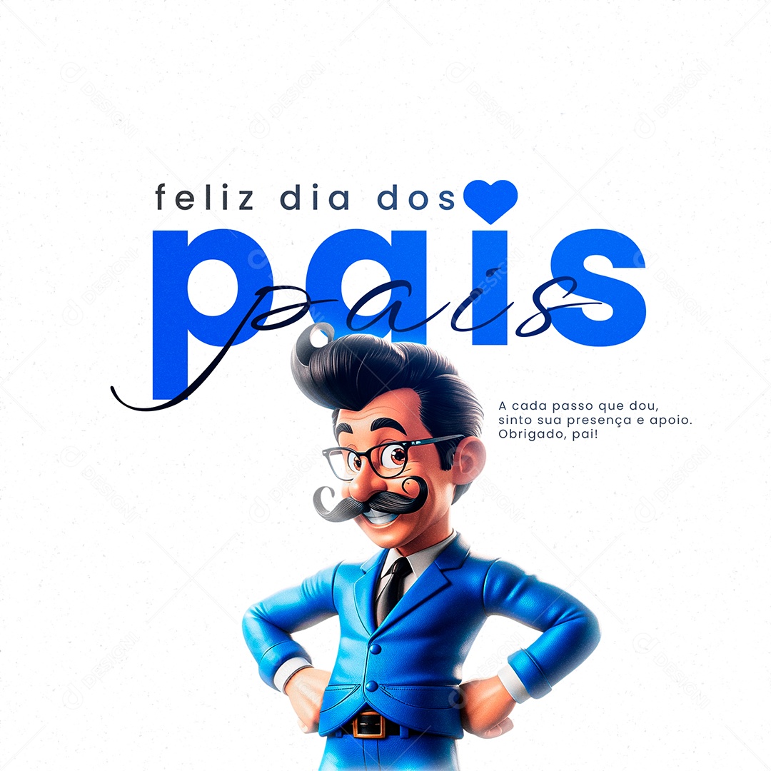 Dia Dos Pais 11 de Agosto a Cada Passo que dou Sinto sua Presença Social Media PSD Editável