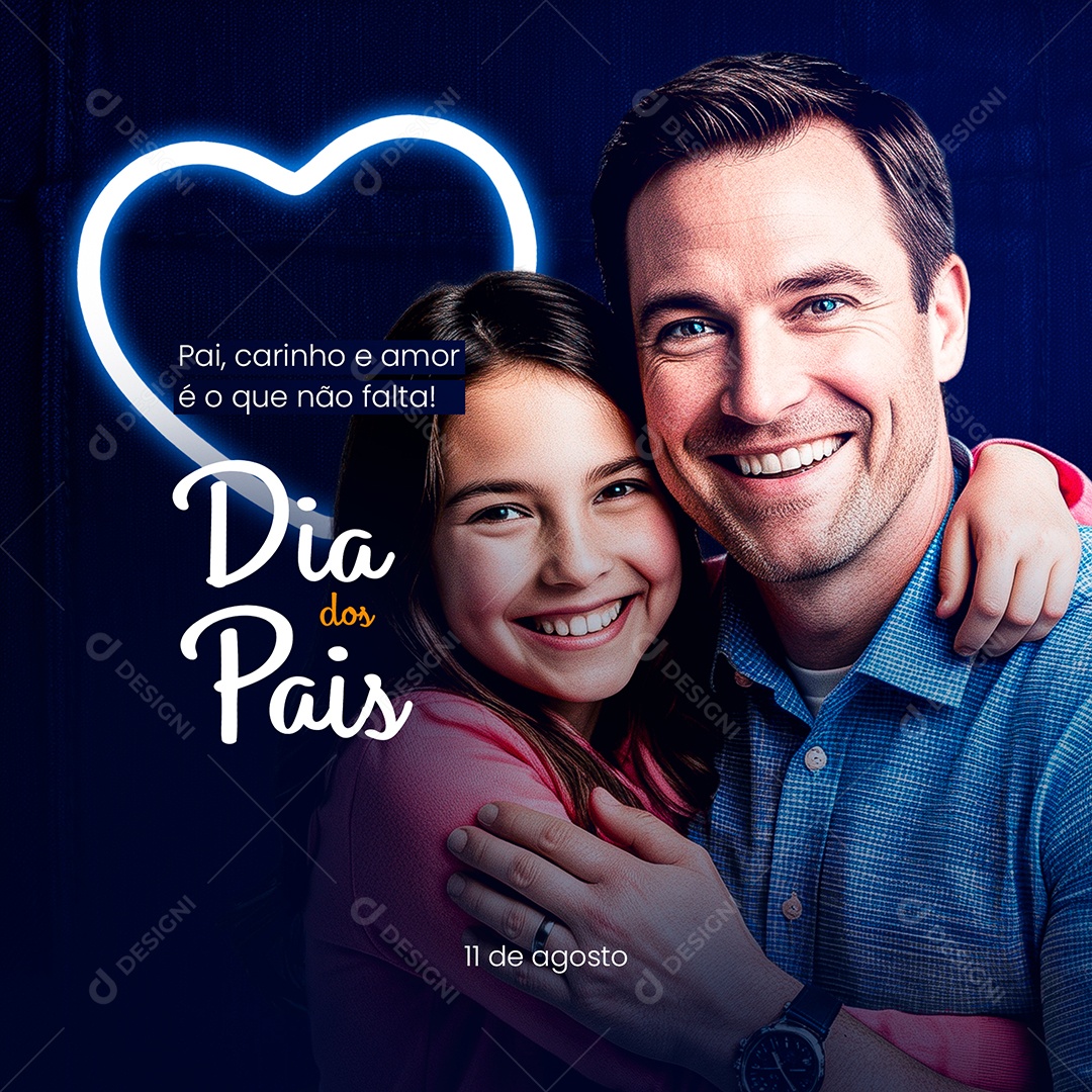 Father's Day August 11th Father Caring and Love is what's not lacking Social Media PSD Editable