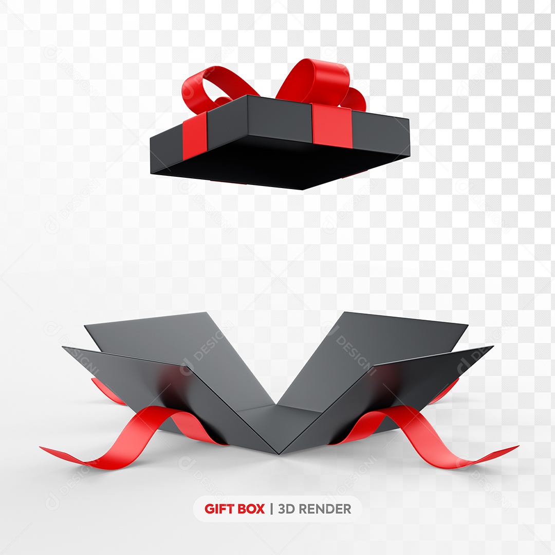 Caixa de Presente Elemento 3D para Composição PSD