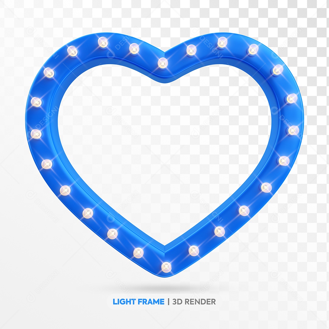 Coração com Iluminaria Elemento 3D para Composição PSD