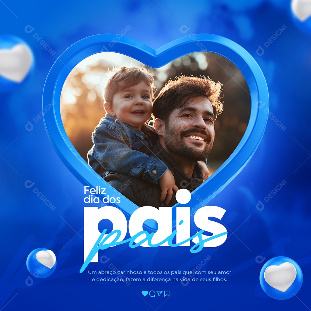 Feliz Dia Dos Pais 11 de Agosto Social Media PSD Editável