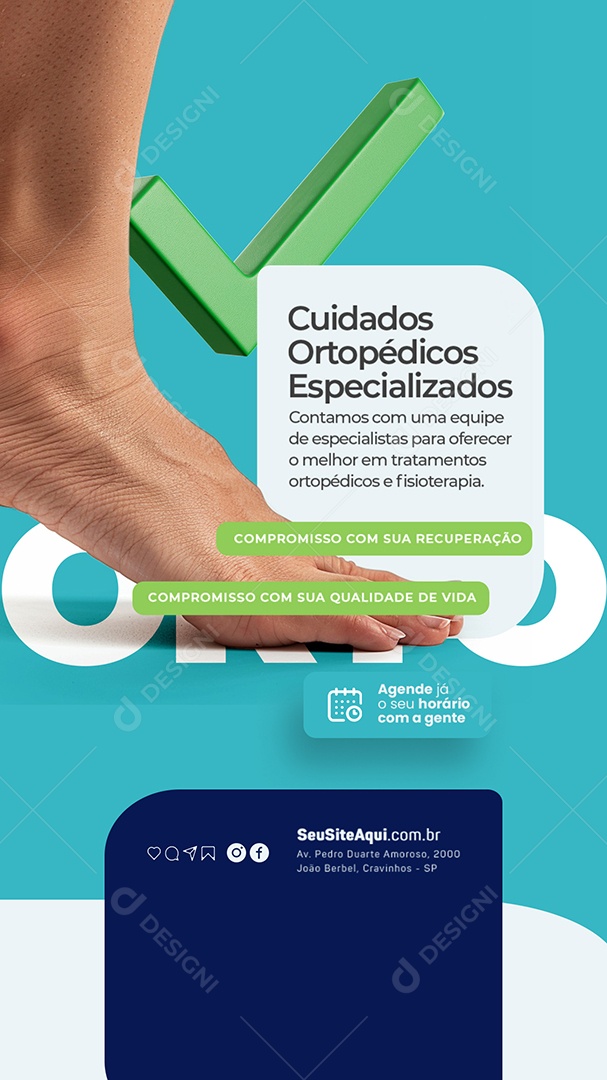 Story Cuidados Ortopédicos Especializados Social Media PSD Editável