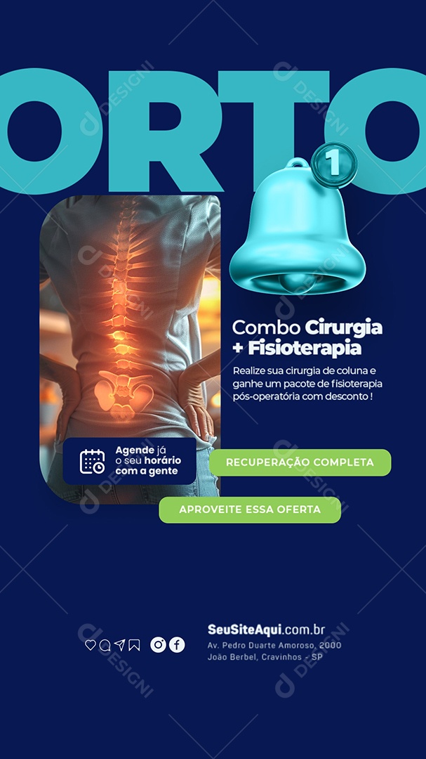 Story Combo Cirurgia mais Fisioterapia Social Media PSD Editável