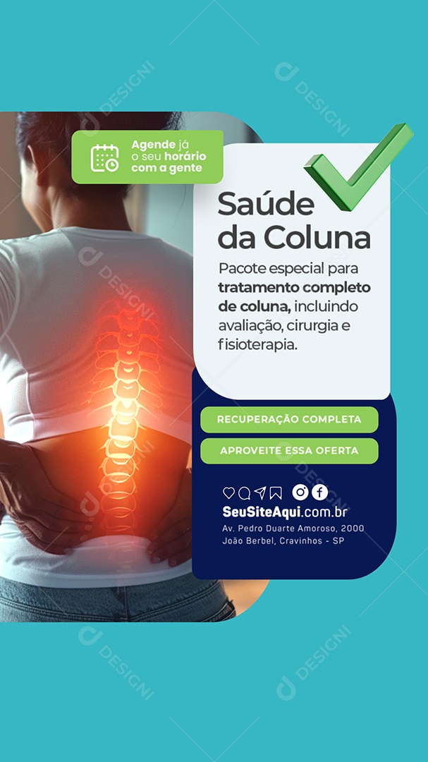 Story Saúde da Coluna Social Media PSD Editável