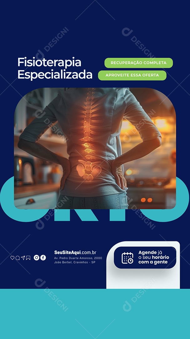 Story Fisioterapia Especializada Recuperação Completa Social Media PSD Editável
